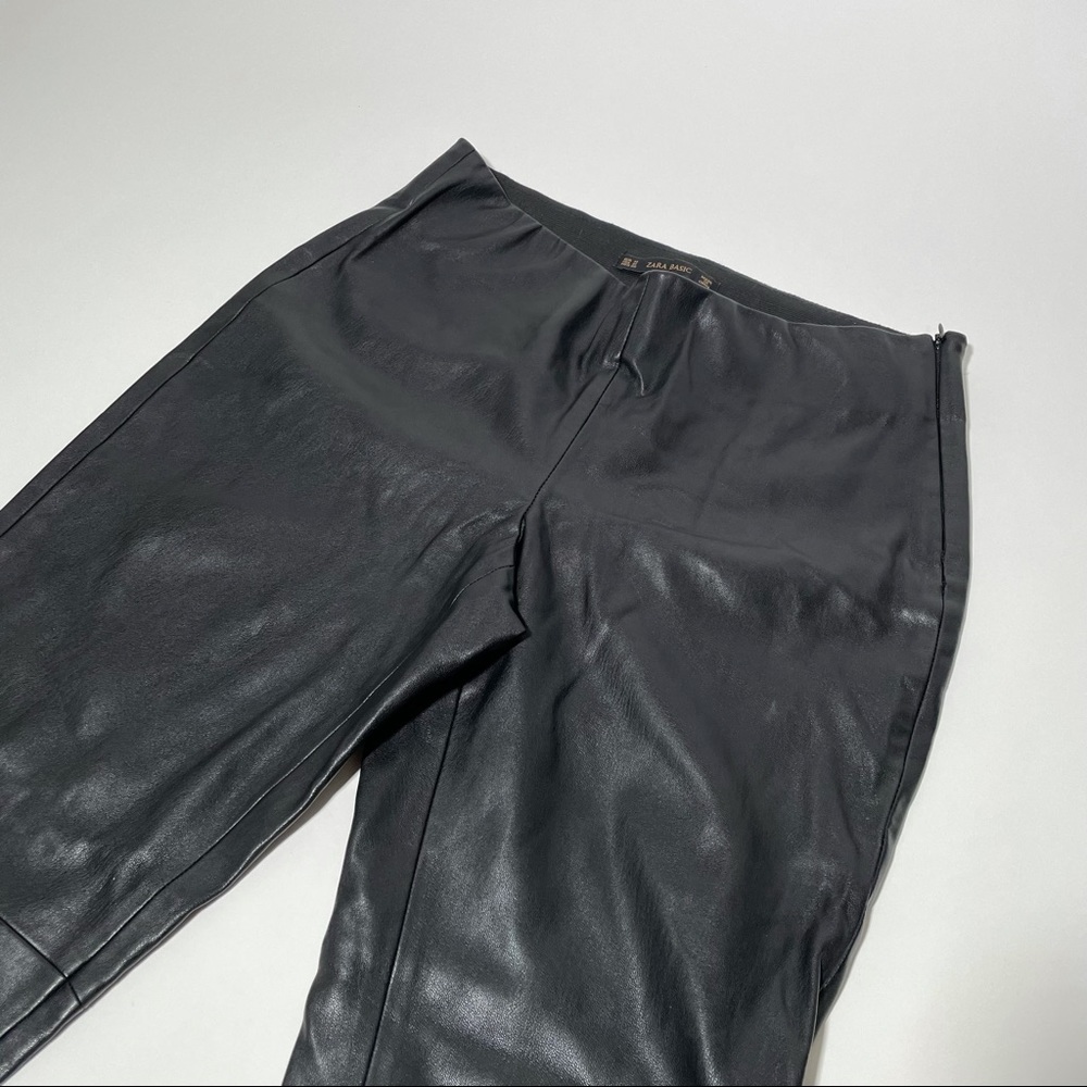 ZARA Basic Black Faux Leather Pants Size M